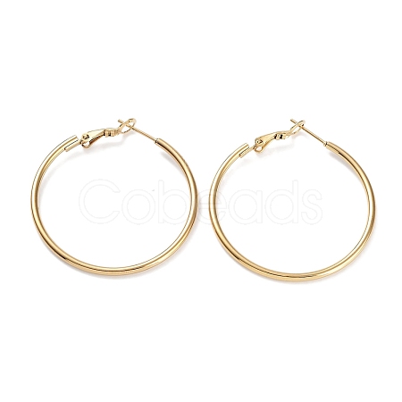 Ring 304 Stainless Steel Hoop Earrings for Women Men EJEW-B049-02D-G-1