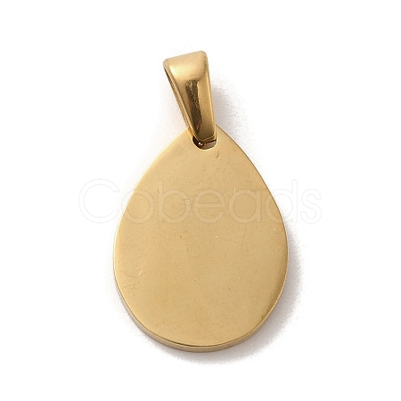 PVD Vacuum Plating 304 Stainless Steel Stamping Blank Tag Pendants STAS-B053-04G-1
