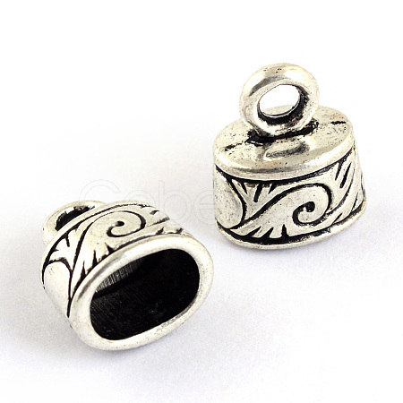 Tibetan Style Alloy Cord Ends X-TIBEP-S300-03AS-RS-1