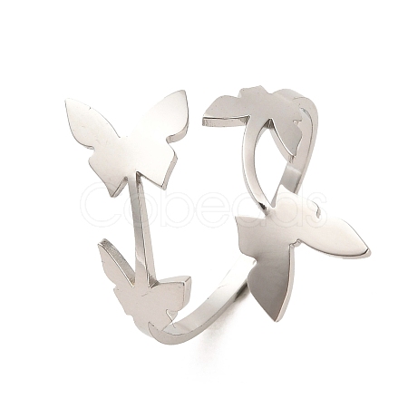 Non-Tarnish 304 Stainless Steel Open Cuff Rings RJEW-Q808-02E-P-1