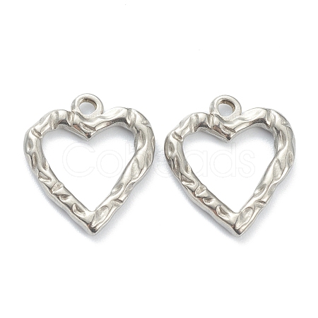 Non-Tarnish 304 Stainless Steel Hammered Pendants STAS-P279-09P-1