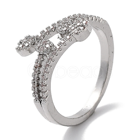 Brass Micro Pave Cubic Zirconia Cuff Rings RJEW-G310-14P-1
