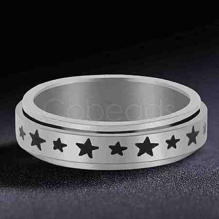 201 Stainless Steel Rotating Fidget Band Ring MATO-PW0001-059E-02-1