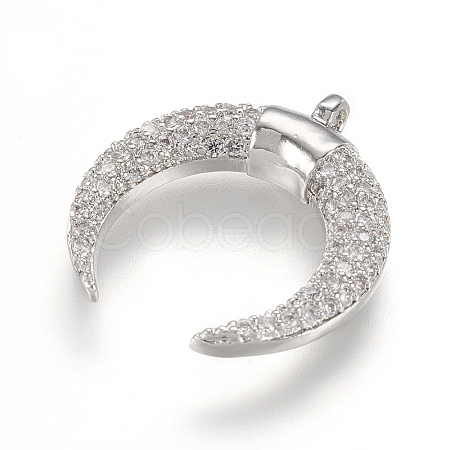 Brass Micro Pave Cubic Zirconia Pendants ZIRC-G107-05P-1