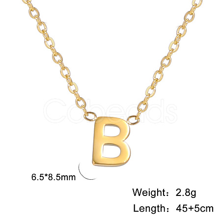 201 Stainless Steel Initial Pendant Necklaces FS-WG78A3B-02-1