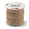 4-Ply Polycotton Cord, Handmade Macrame Cotton Rope, with Gold Wire, for String Wall Hangings Plant Hanger, DIY Craft String Knitting, Coconut Brown, 1.5mm, about 21.8 yards(20m)/roll