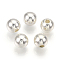 ABS Plastic Beads, Round, Silver Color Plated, 11.5~12x11~11.5mm, Hole: 2mm, hole: 2~2.5mm, about 560pcs/500g