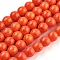 Synthetic Turquoise Beads Strands, Dyed, Round, Orange Red, 4mm, Hole: 1mm, about 110pcs/strand, 15.6 inch