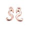 Rose Gold Plated Alloy Letter Pendants, Rack Plating, Cadmium Free & Lead Free, Letter.S, 14x7x2mm, Hole: 1.5mm