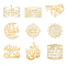 Nickel Decoration Stickers, Metal Resin Filler, Epoxy Resin & UV Resin Craft Filling Material, Golden, Religion Theme, Word, 40x40mm, 9pcs/set