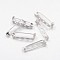 Iron Brooch Findings, Back Bar Pins, Silver Color Plated, 27mm long, 5mm wide, 7mm thick, Hole: about 1.5mm