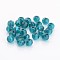 Handmade Silver Foil Glass Beads, Round, Teal, 7.5~8.5mm, Hole: 2mm