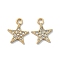 Alloy Rhinestone Pendants, Star, Crystal, 15.5x12.5x2mm, Hole: 2mm