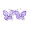 Butterfly Glitter Powder Gauze Costume Accessories, Sewing Craft Decoration, with Acrylic Rhinestone and Iron Wire, Blue Violet, 56x48x10.5mm