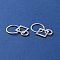 Alloy Linking Rings, Lead Free & Nickel Fre & Cadmium Free, Silver, 33x21x2.1mm