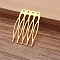 Iron Hair Comb Findings, with Loops, Golden, 40x27x0.8mm