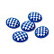 PVC Cabochons, for Hair Accessories, Oval with Lattice, Blue, 29x25x6mm