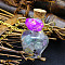 Natural Fluorite Chips Perfume Bottle Necklace, Glass Pendant Necklace with Alloy Chains for Women, 19.69 inch(50cm)