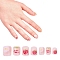 Nail Art Sets, with 24pcs Plastic Nail Tips, 24pcs Double Side Jelly Nail Glue , Pink, 14.5~23x7~14mm, about 24pcs/set