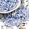 Baking Painted Glass Seed Beads, Bicone, Medium Slate Blue, 4.5x4mm, Hole: 1mm, about 6428pcs/pound