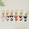 48Pcs 6 Styles Alloy Enamel Pendants ENAM-DR0001-04-7