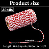 2 Rolls Macrame 2-Ply Cotton Braided Thread MAKN-CY0001-01D-2