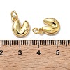 Brass Pave Clear Cubic Zirconia Heart Fortune Cookie Charms KK-H256-17G-3