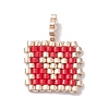 2Pcs Handmade MIYUKI Round Rocailles Seed Loom Pattern PALLOY-MZ00186-01-2