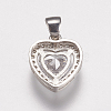 Brass Micro Pave Cubic Zirconia Charms LS-ZIRC-E143-58B-P-2