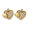 304 Stainless Steel Micro Pave Clear Cubic Zirconia Charms CU-CBAF0F8-03A-G-1