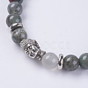 Natural Bloodstone Beads Stretch Bracelets BJEW-E325-D05-2