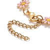 Enamel Daisy Link Chain Necklace NJEW-P220-01G-03-4