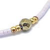 Adjustable Natural Pyrite Braided Bead Bracelets BJEW-F391-A08-3