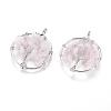 Natural Rose Quartz Pendants G-E419-08P-2