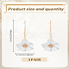 1 Pair Flower Alloy Hoop Earrings EJEW-LP0007-099-2