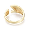 Brass Micro Pave Clear Cubic Zirconia Cuff Rings RJEW-F103-13Z-G-2