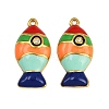 304 Stainless Steel Enamel with Rhinestone Pendants STAS-Z152-03G-02-1