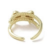 Brass Micro Pave Cubic Zirconia Open Cuff Ring RJEW-K256-58E-G-3