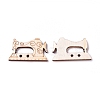 2-Hole Poplar Wood Buttons WOOD-L009-09-2