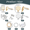 DIY Square & Hexagon Brass Stud Earring Making Kits DIY-AR0004-44-2