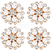 6Pcs Flower Alloy Plastic Cufflinks FIND-CY0001-65B-7