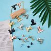40 Sets 4 Colors Iron Clips and Round Head Drawing Pins AJEW-TA0002-01-12