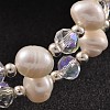 2 Loops Pearl Beaded Wrap Bracelets BJEW-JB02168-3