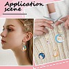 Rabbit with Moon Alloy Enamel Pendant Stitch Markers HJEW-SC00011-5