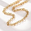 8MM 304 Stainless Steel Textured Double Rolo Chain Necklaces for Women NJEW-G194-05G-01-3