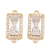 Brass Micro Pave Clear Cubic Zirconia Connector Charms CU-CBA7BFE-01B-G-1