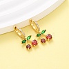 Brass Micro Pave Cubic Zirconia Hoop Earrings EJEW-D322-11G-03-2