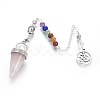 Chakra Jewelry Natural Rose Quartz Cone Dowsing Pendulums G-G771-E06-2