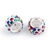 Polymer Clay Rhinestone European Beads CPDL-T001-27-1