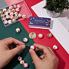 30Pcs 3 Styles Round with Christmas Theme Pattern Silicone Focal Beads SIL-SC0002-97C-3